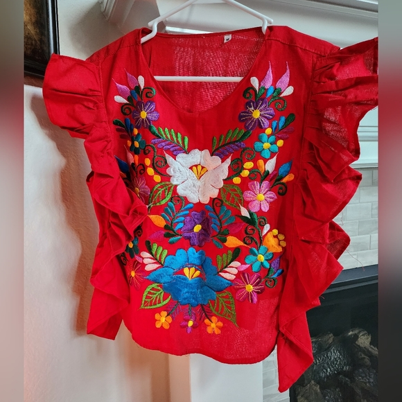 Hand Embroidered Blouse NWOT - Picture 6 of 8